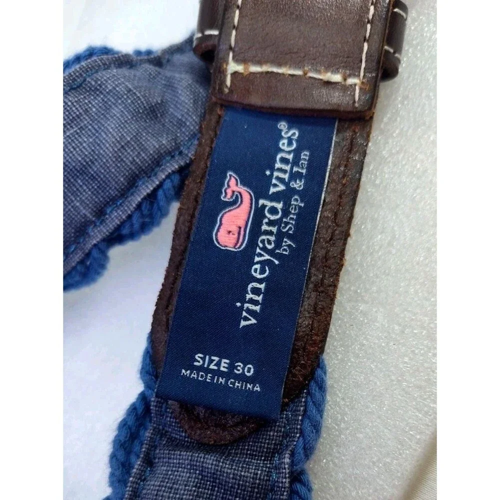 Vines By Shep & Ian Men's Size 30 Blue/ Brown Woven Fabric Golf Belt